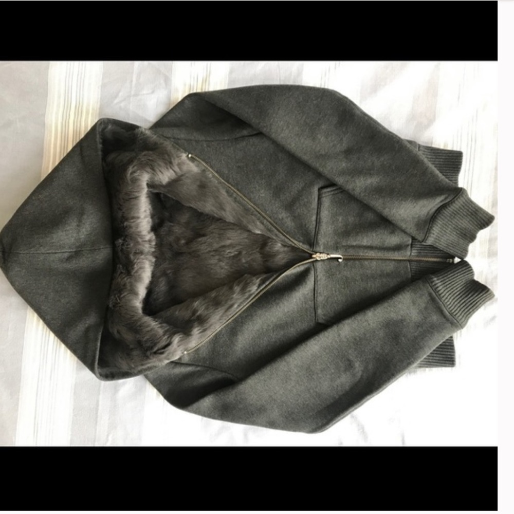 ❌❌❌SOLD juicy brand rabbit fur reversible hoodie